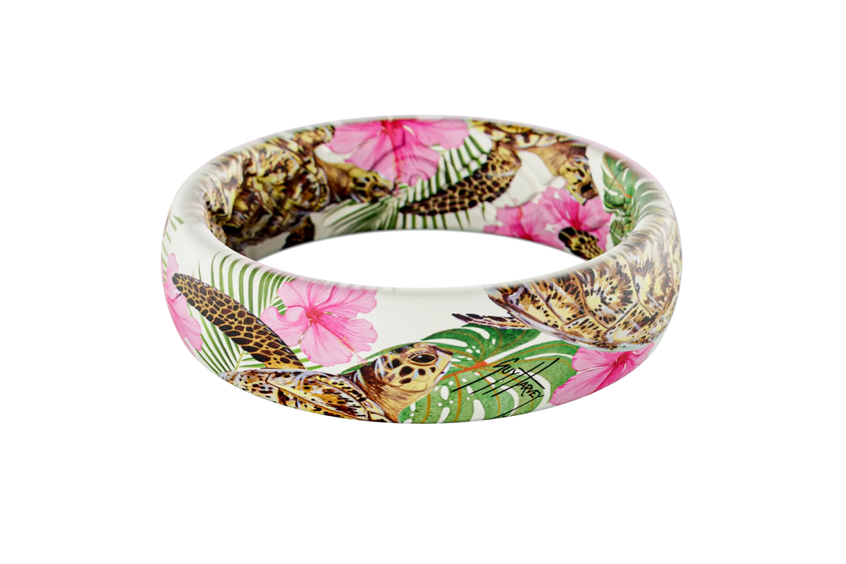 Guy Harvey Pink Hibiscus Turtle Thin Ring